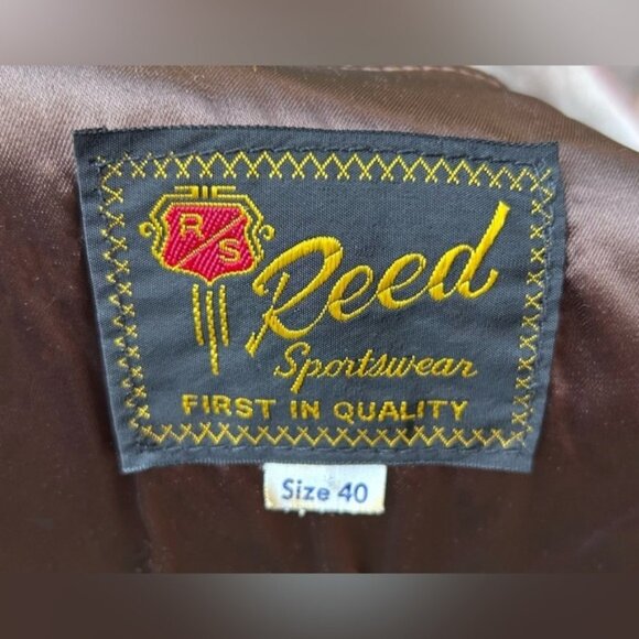 Vintage 70s Reed Sportswear Brown Leather Biker Cowboy Western Disco Vest~40~ - Picture 7 of 7